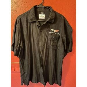 Mens Large Button Down Shirt with Corvette Logo